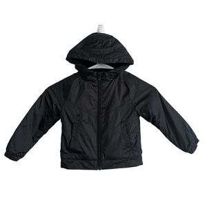 Nike Windbreaker Fleece Lined Jacket Full Zip Black Toddler Boys 2T